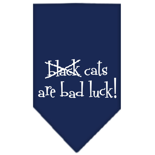 Black Cats are Bad Luck Screen Print Bandana Navy Blue large